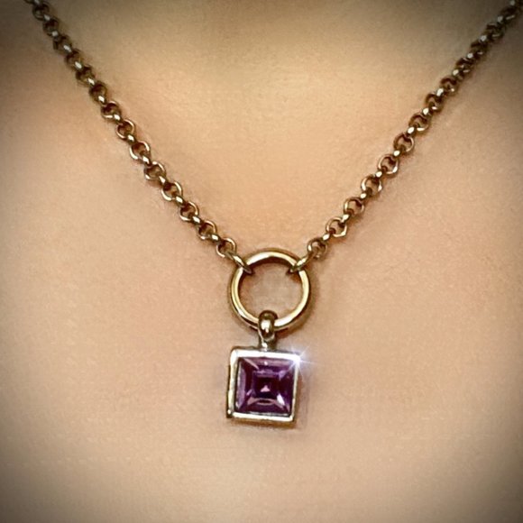 Jewelry - Princess Cut Purple Crystal Necklace
